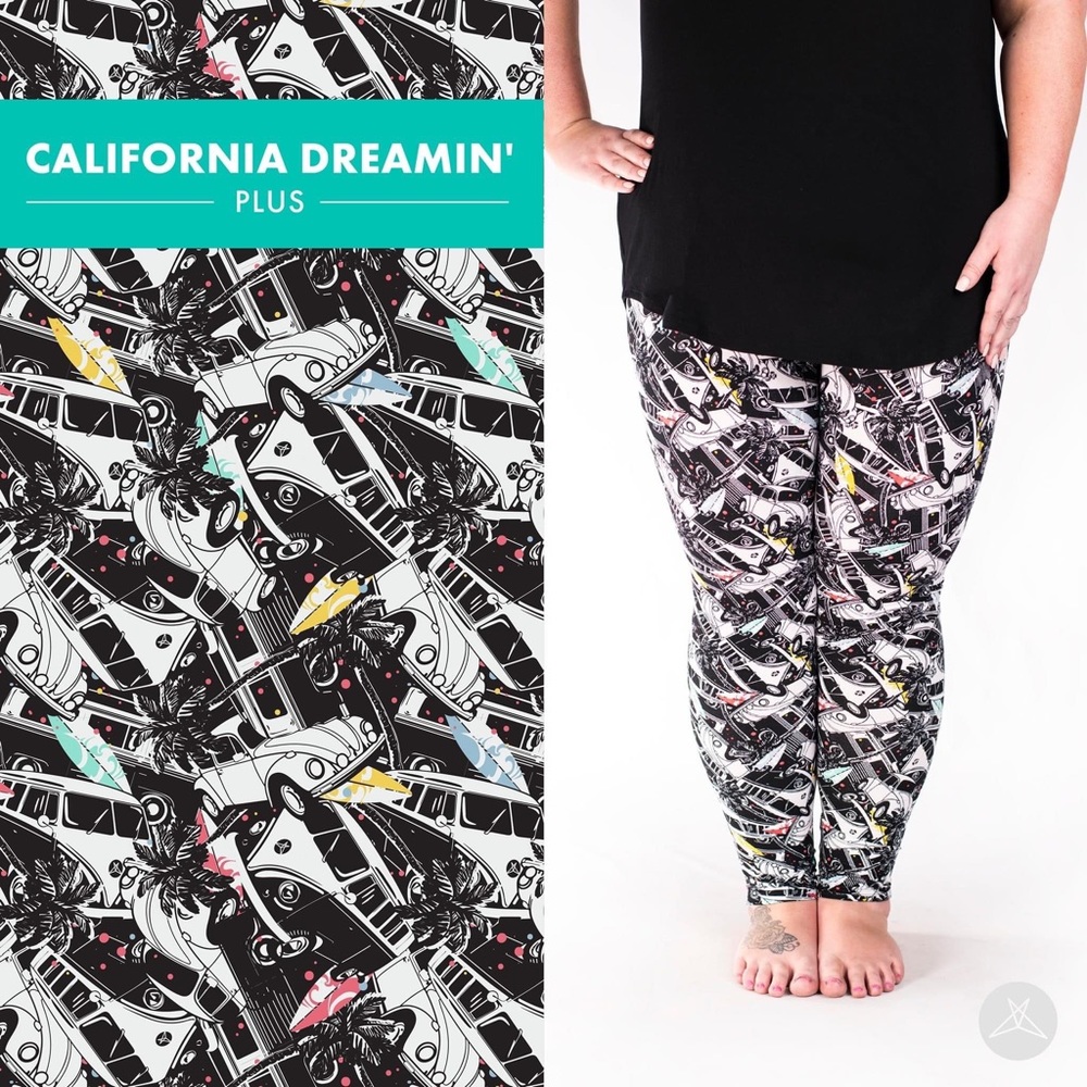 BNWT SweetLegs “California Dreamin” Plus Size (Fits most 14-22) leggings